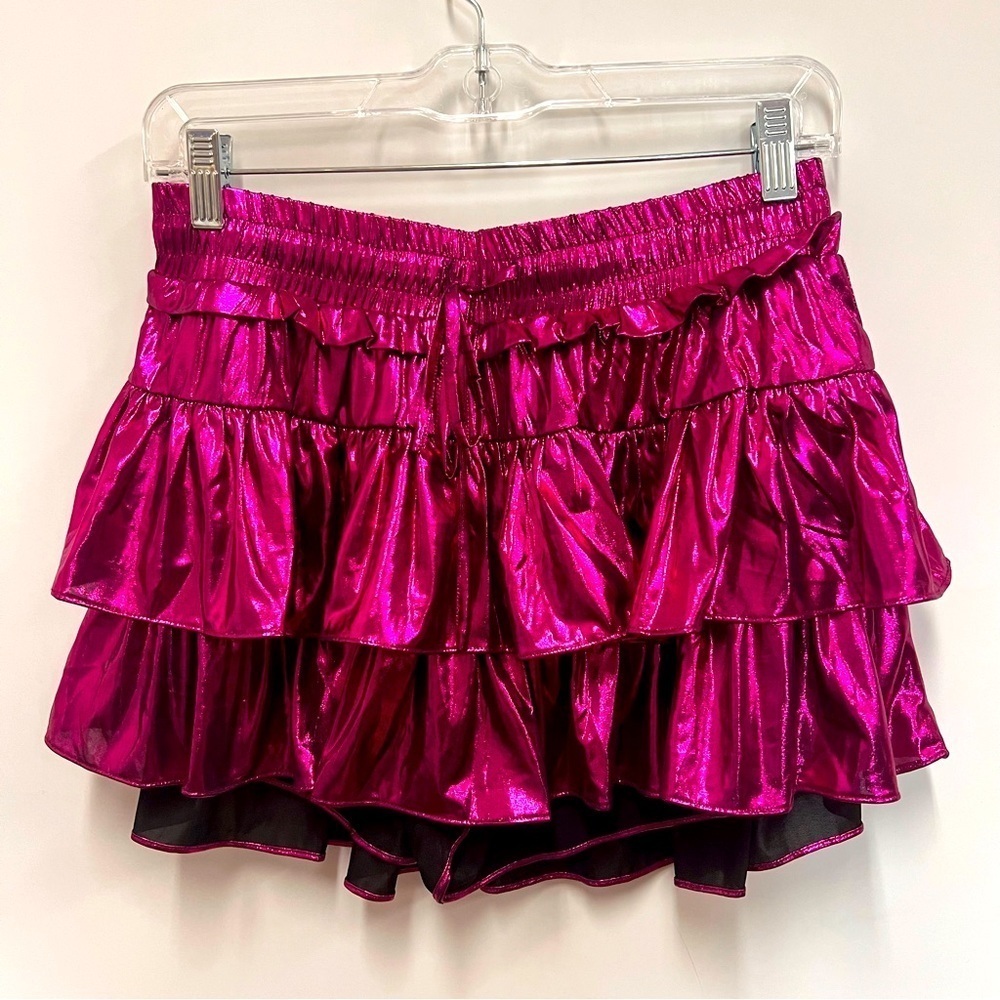 NWT DAY + MOON a little glitz skort in pink with drawstring waist size medium